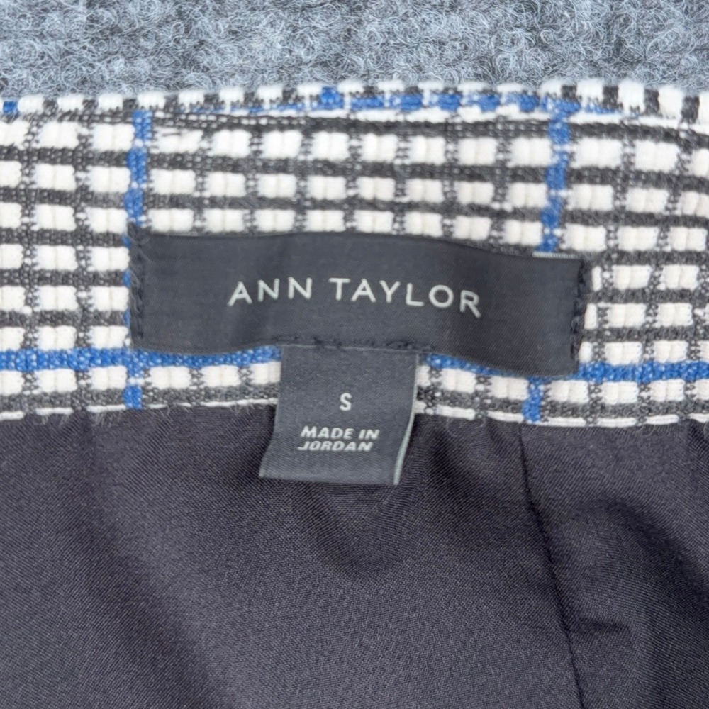 Ann Taylor Pencil Skirt Women S Poly Cotton Blend Blue Black White Plaid - Picture 3 of 7